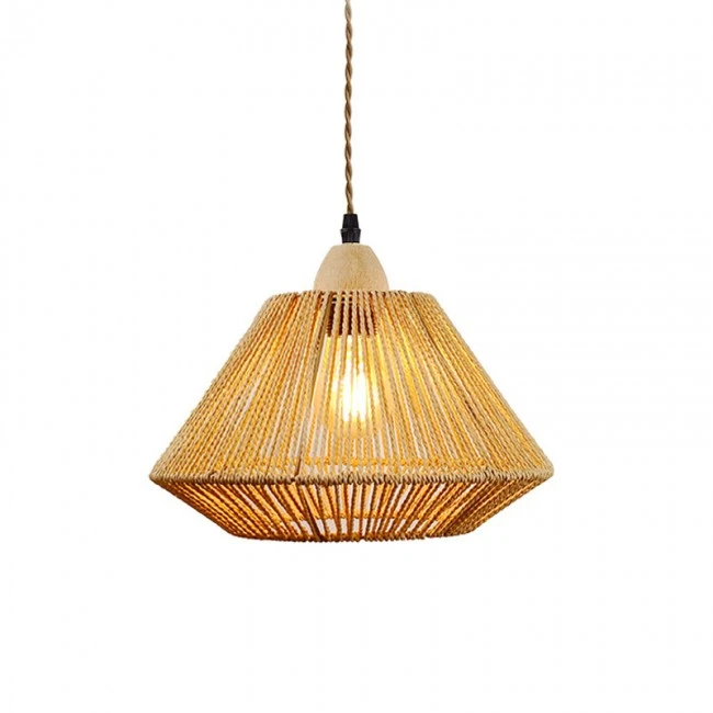 Single-light ceiling lamp Ligua pakoworld metal-rope in natural shade Φ30x22cm