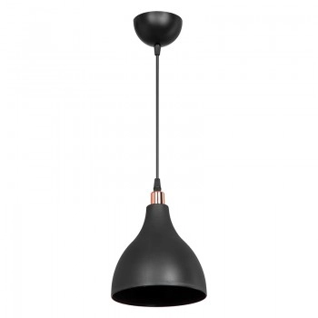 Φωτιστικό οροφής μονόφωτο Lofty pakoworld Ε27 μαύρο Φ18x22εκ