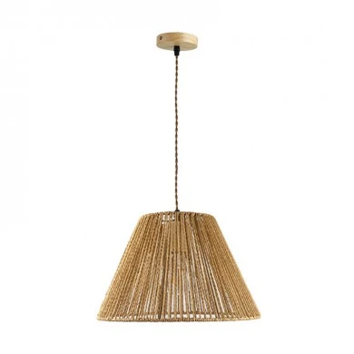 Single-light ceiling lamp Lubuto pakoworld metal-rope in natural shade Φ34.5x23cm