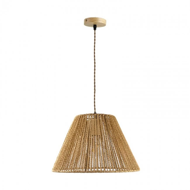 Single-light ceiling lamp Lubuto pakoworld metal-rope in natural shade Φ34.5x23cm