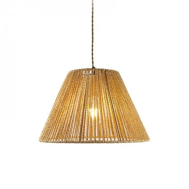Single-light ceiling lamp Lubuto pakoworld metal-rope in natural shade Φ34.5x23cm