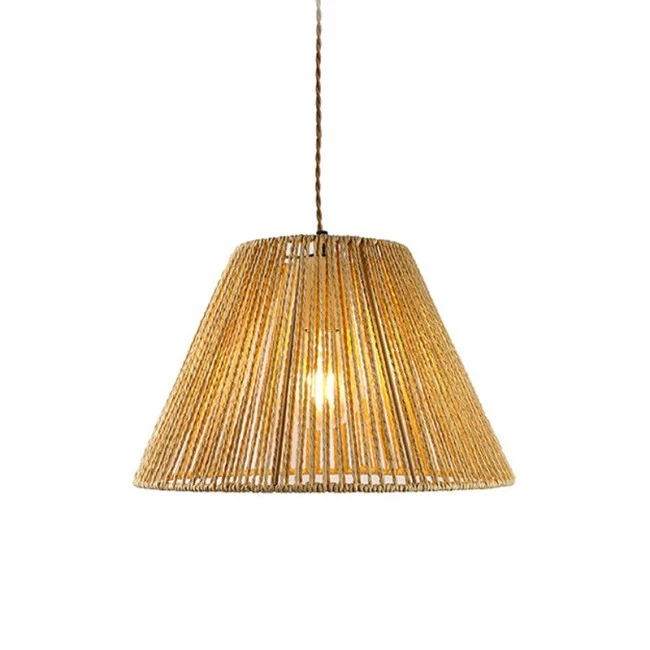 Single-light ceiling lamp Lubuto pakoworld metal-rope in natural shade Φ34.5x23cm