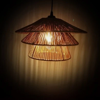 Ceiling light Oakim Inart E27 brown paper rope D35.5χ19cm