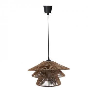 Ceiling light Oakim Inart E27 brown paper rope D35.5χ19cm