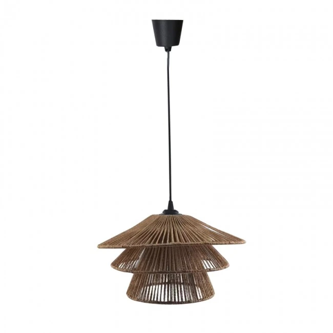 Ceiling light Oakim Inart E27 brown paper rope D35.5χ19cm