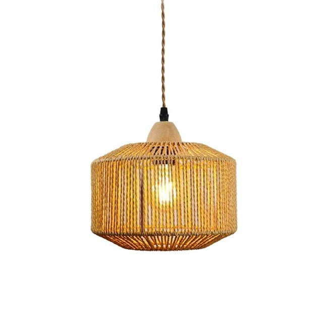Siang pakoworld single-light ceiling lamp, metal-rope in natural shade, Φ25x20cm