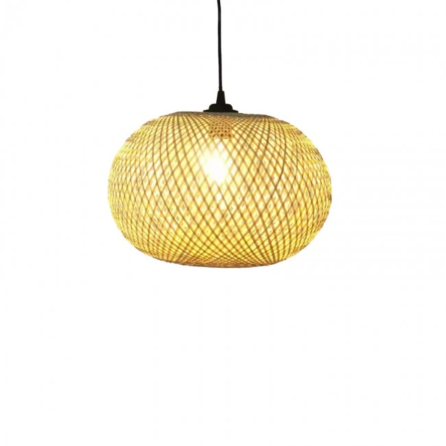 Ceiling light Universe Inart E27 natural bamboo D38χ31cm