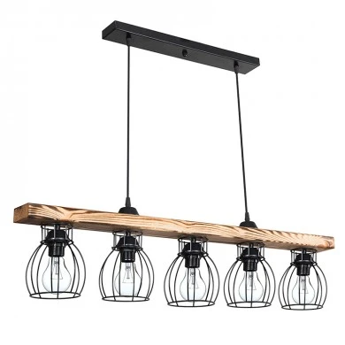 Ceiling light Jazzy pakoworld Ε27 walnut-black 100x8.5x27cm