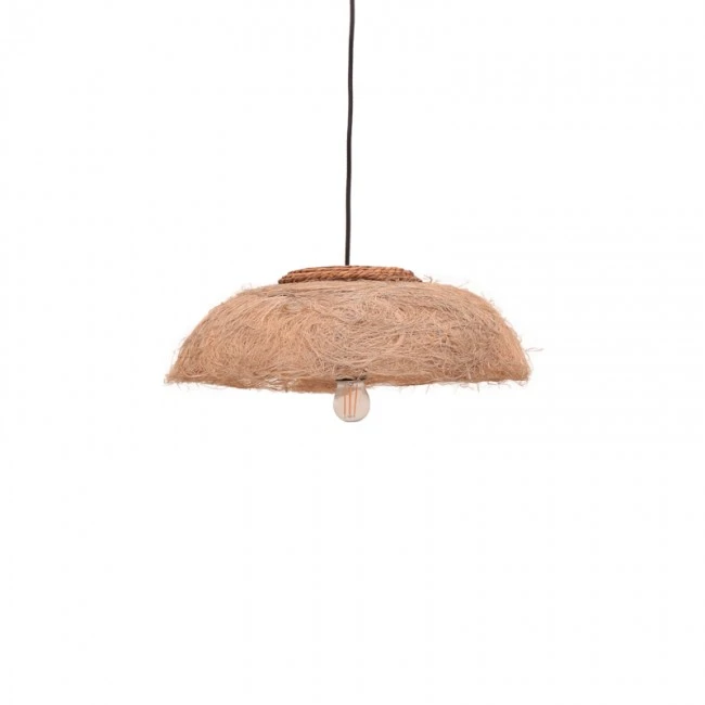 Ceiling light Pictere Inart abaca wood in natural color D50x20cm