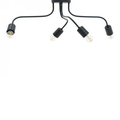Ceiling lamp Luchter pakoworld E27 black metal 60x60x15cm