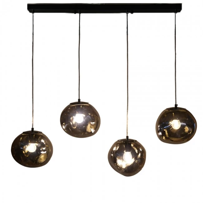 Ceiling light Vidro pakoworld E27 in silver color 60x15x80cm