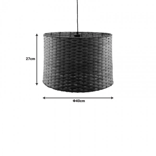 Ceiling light Siwel Inart E27 bamboo in brown color D40χ27cm