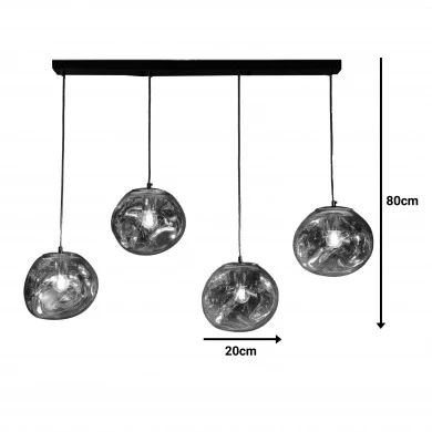 Ceiling light Vidro pakoworld E27 in gold color 60x15x80cm