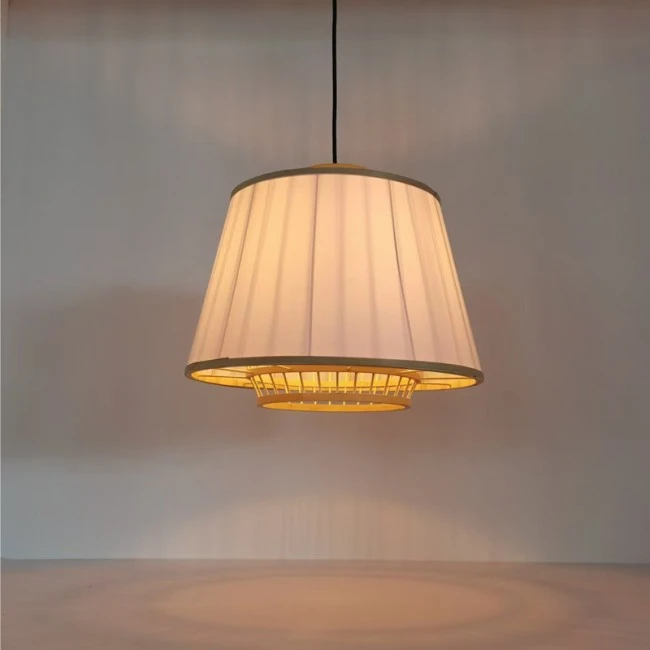 Ceiling light Certy Inart E27 bamboo in natural color D50χ33cm