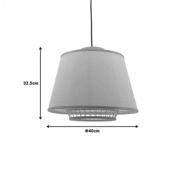 Ceiling light Certy Inart E27 bamboo in natural color D50χ33cm