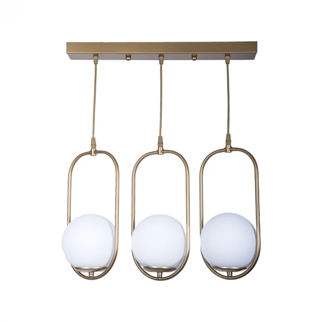 3-light ceiling lamp Lavol pakoworld E27 golden metal 50x3x70cm