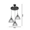 3-light ceiling lamp Orazio pakoworld Ε27 amber-black D40x80cm