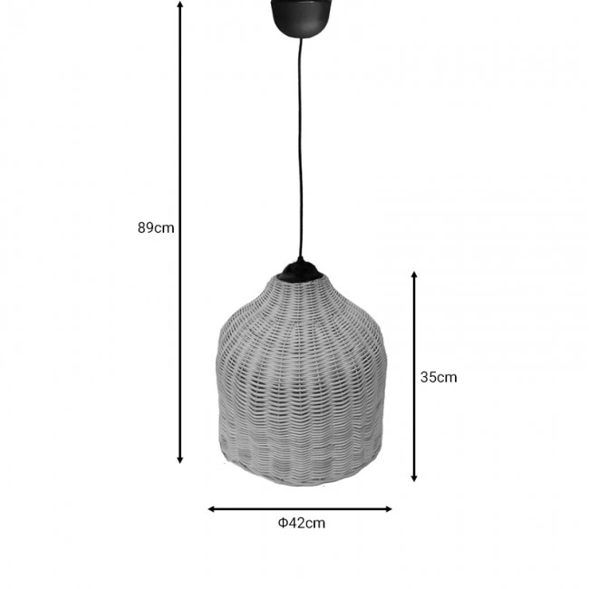 Ziquel Inart rattan ceiling lamp in natural shade Φ42x89cm