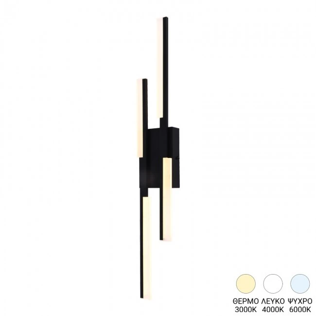 Wall luminaire-sconce Derqia pakoworld led metal in black color 10x4.5x70cm