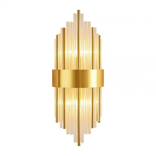 Wall light Fenzy pakoworld E14 metal in gold-white color D20x60cm