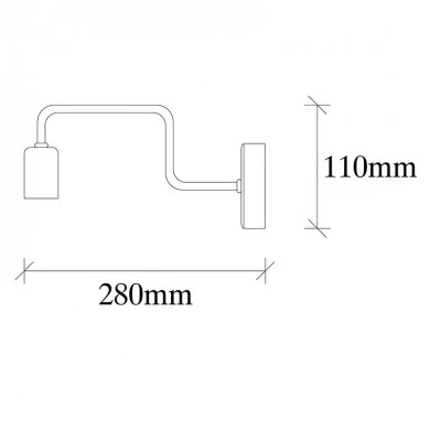 Wall lamp PWL-0053 pakoworld Ε27 black color 28x4x11cm