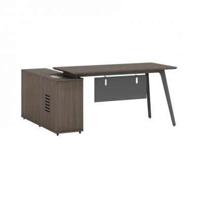 Work professional desk Denith pakoworld charcoal-walnut 160x75x75cm