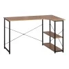 Corner desk Merlin pakoworld right corner in oak shade with black metal 120x73x75cm