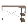 Corner desk Merlin pakoworld right corner in oak shade with black metal 120x73x75cm