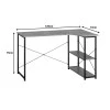 Corner desk Merlin pakoworld right corner in oak shade with black metal 120x73x75cm