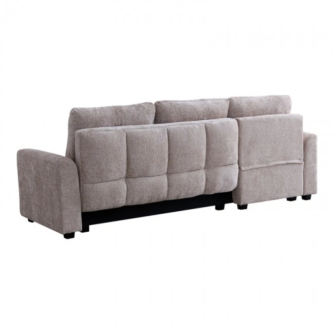 Comfie pakoworld corner reversible sofa bed with storage space beige fabric 260x156x98cm