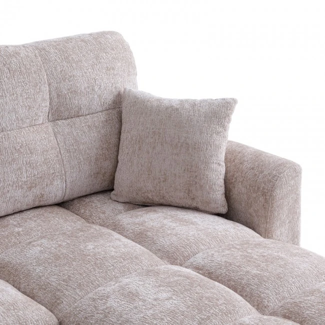 Comfie pakoworld corner reversible sofa bed with storage space beige fabric 260x156x98cm