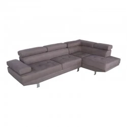 Left corner sofa Delfie pakoworld fabric in grey color 260x163x72cm Left corner sofa Delfie pakoworld fabric in grey color 260x163x72cm