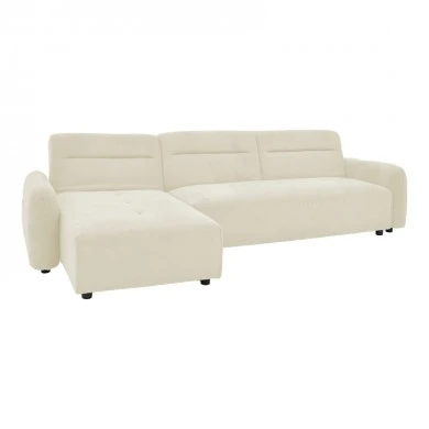 Corner sofa Inspired pakoworld reversible fabric beige 293x142x80cm