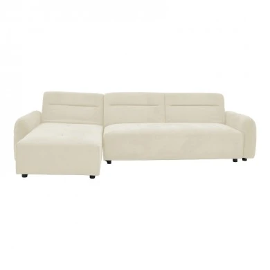 Corner sofa Inspired pakoworld reversible fabric beige 293x142x80cm