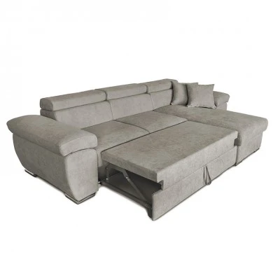 Corner sofa-bed reversible Comy pakoworld beige-brown 286x160x75-90cm