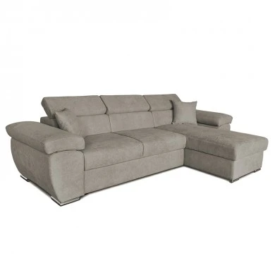 Corner sofa-bed reversible Comy pakoworld beige-brown 286x160x75-90cm