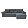 Corner reversible sofa-bed Kerbian  pakoworld dark grey color fabric 273x162x92cm