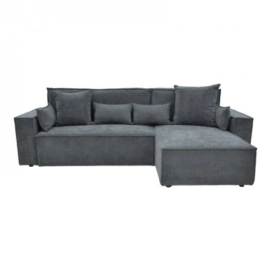 Corner reversible sofa-bed Kerbian  pakoworld dark grey color fabric 273x162x92cm