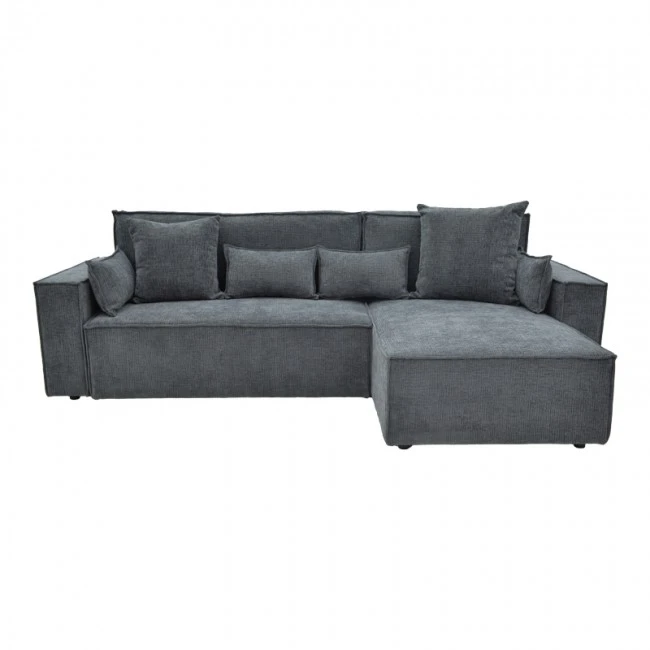 Corner reversible sofa-bed Kerbian  pakoworld dark grey color fabric 273x162x92cm