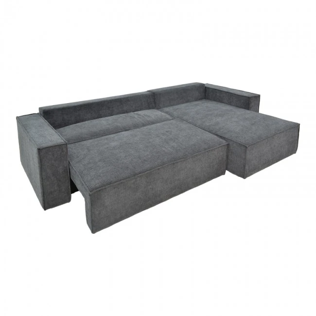 Corner reversible sofa-bed Kerbian  pakoworld dark grey color fabric 273x162x92cm