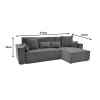Corner reversible sofa-bed Kerbian  pakoworld dark grey color fabric 273x162x92cm