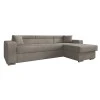 Corner sofa-bed reversible Lura pakoworld fabric brown 255x162x75-90cm