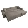 Corner sofa-bed reversible Lura pakoworld fabric brown 255x162x75-90cm