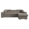 Corner sofa-bed reversible Lura pakoworld fabric brown 255x162x75-90cm