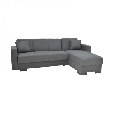 Corner reversible sofa-bed with storage space Someil pakoworld fabric in anthracite shade 230x156x80cm