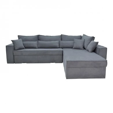 Corner reversible sofa Venzie  pakoworld grey color fabric 283x214x83cm