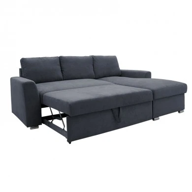 Corner sofa-bed left corner Belle pakoworld fabric anthracite 236x164x88cm