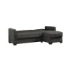 Corner sofa-bed with storage space Alaska pakoworld dark grey fabric 204x143x83cm