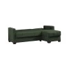 Corner sofa-bed with storage space Alaska pakoworld green fabric 204x143x83cm