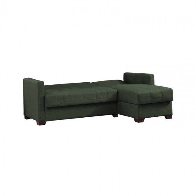 Corner sofa-bed with storage space Alaska pakoworld green fabric 204x143x83cm